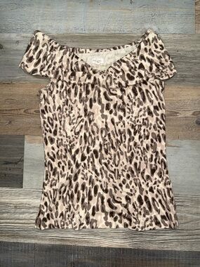 Pilcro Off-Shoulder Leopard Print top
